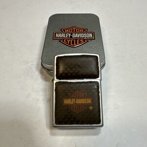 VTG Harley Davidson Motor Cycles Zippo Lighter with Storage Case USA